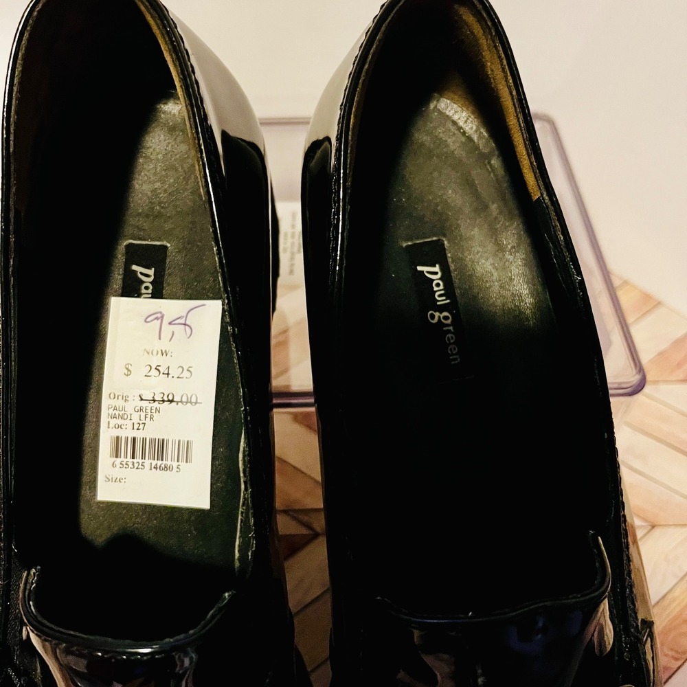 Paul Green‎ Nandi LFR Horse Bit Loafers Womens 9.5 Black Patent Leather Lug Sole - Picture 10 of 13